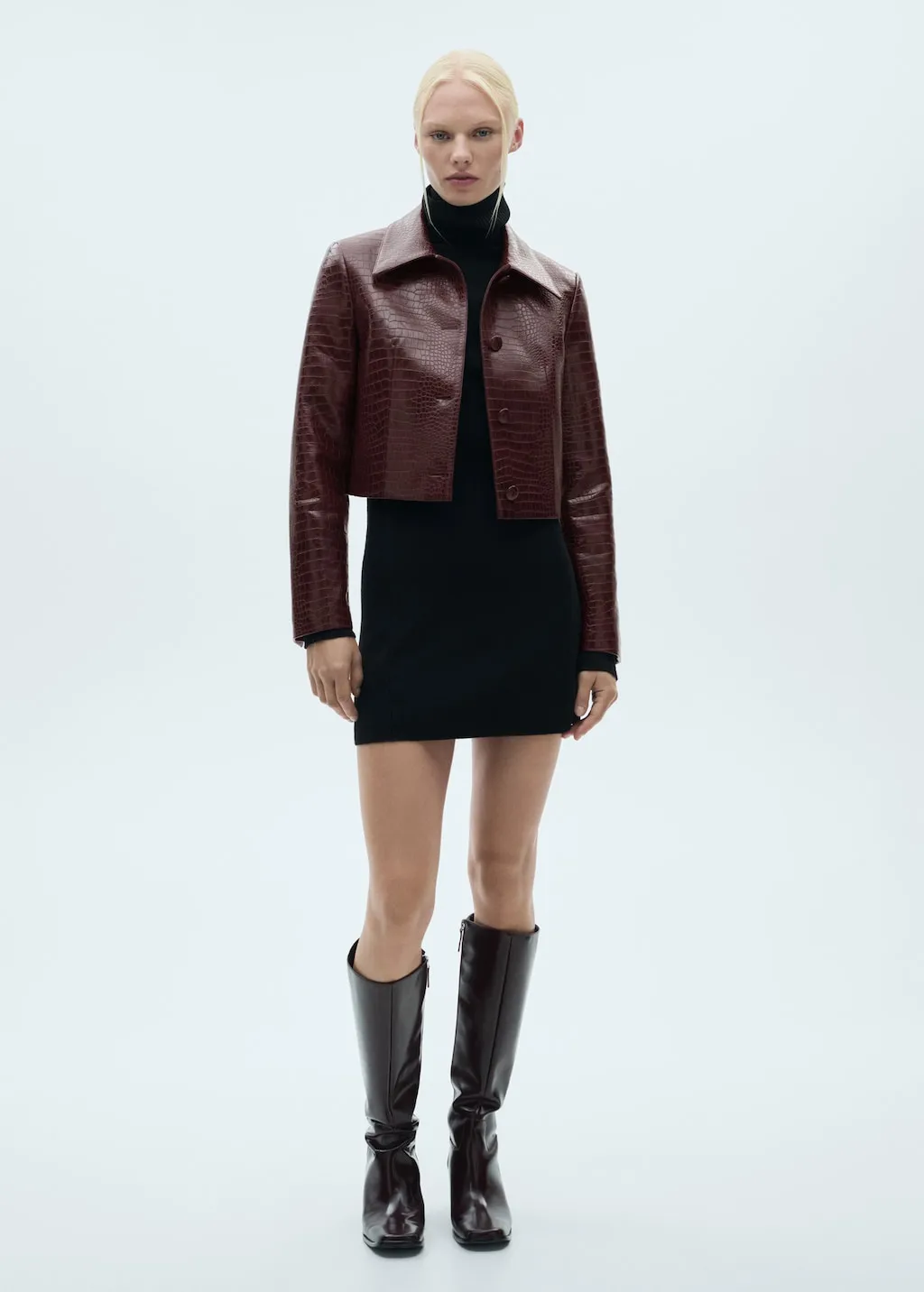 Crocodrile effect crop jacket