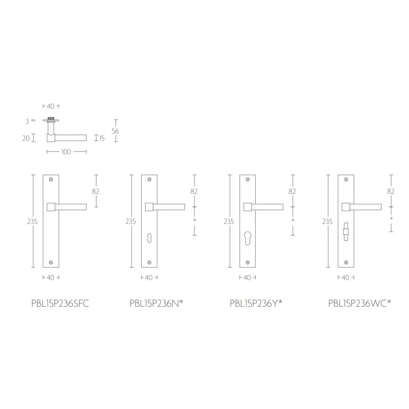 Formani ONE PBL15P236SFC Deurkruk op schild wit