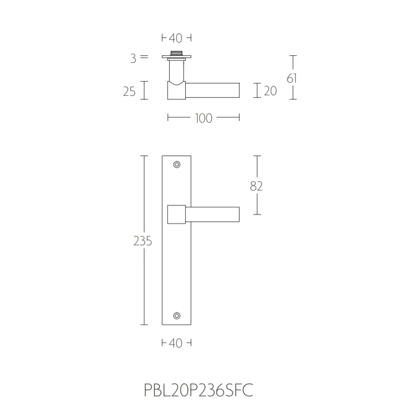Formani ONE PBL20P236SFC Deurkruk op schild brons