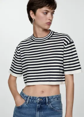 Gestreepte crop trui