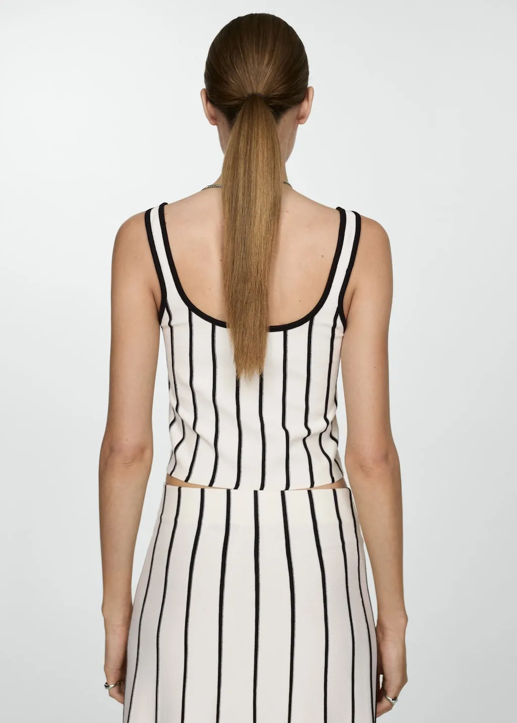 Gestreepte gebreide crop top