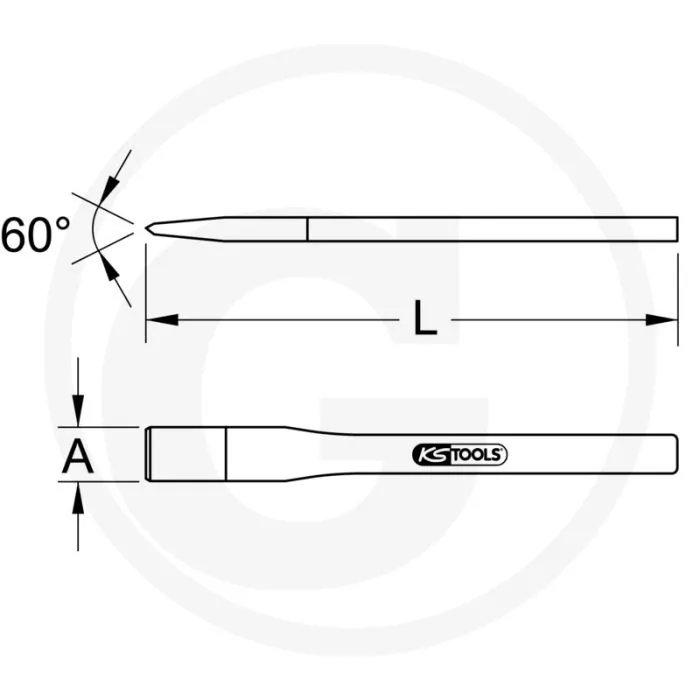 Ks tools bronzeplus maurermeißel, 14x300mm, vonkvrij, corrosiebestendig