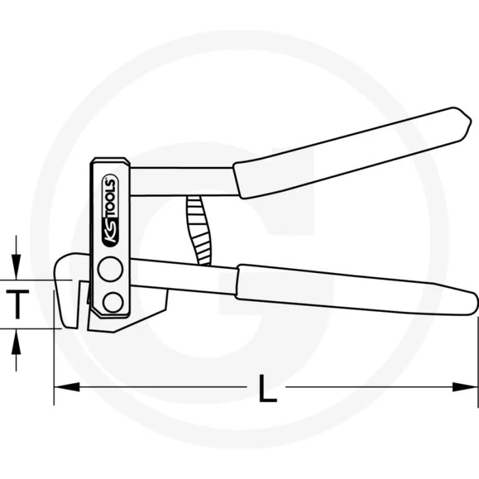 KS TOOLS MINIVERZETTANG, 220 MM  ZELFOPENEND, 1 MM MATERIAALDIKTE