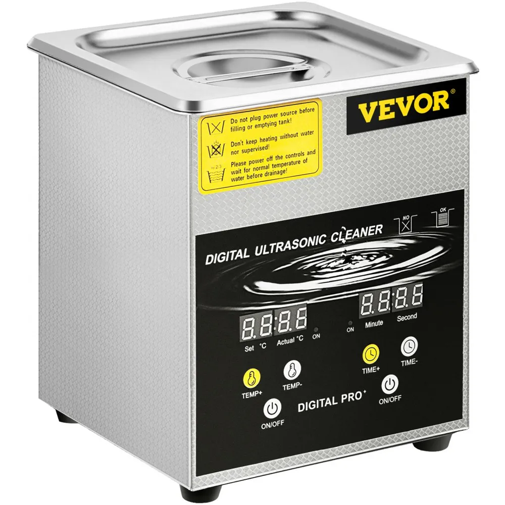 VEVOR 2L ultrasone reiniger reinigingsmachine sieraden roestvrij staal
