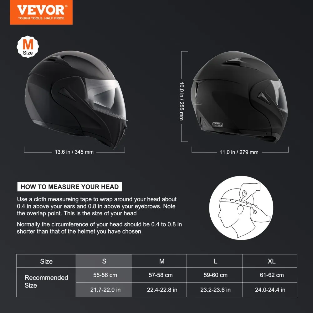 VEVOR UNMASKED MOTORHELM MOTOCROSSHELM MAAT S 5556 CM MET BLUETOOTH